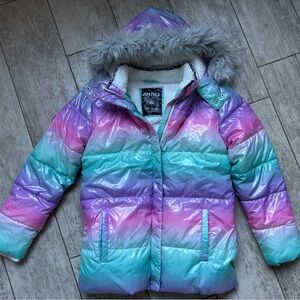 Justice Ombre Puffer Jacket with Badge